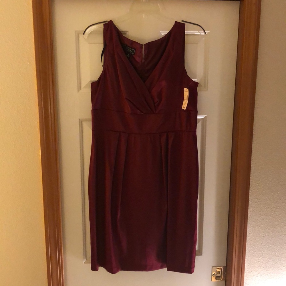 Dressbarn Collection Red Satin Feel Dress